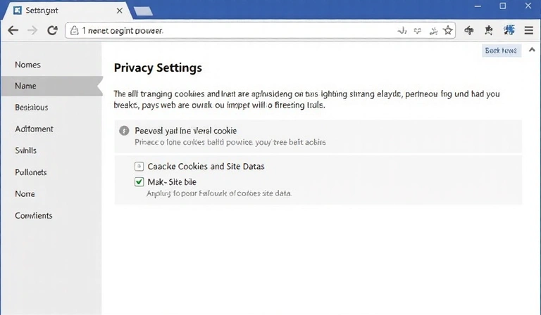 Screenshot of a browser's privacy settings, highlighting cookie management options.